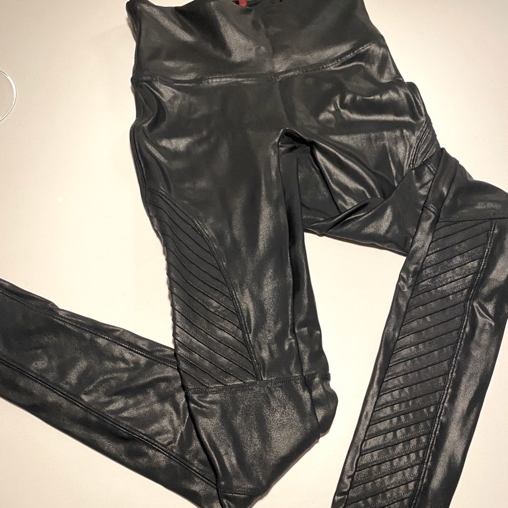 Spank faux leather Moto legging